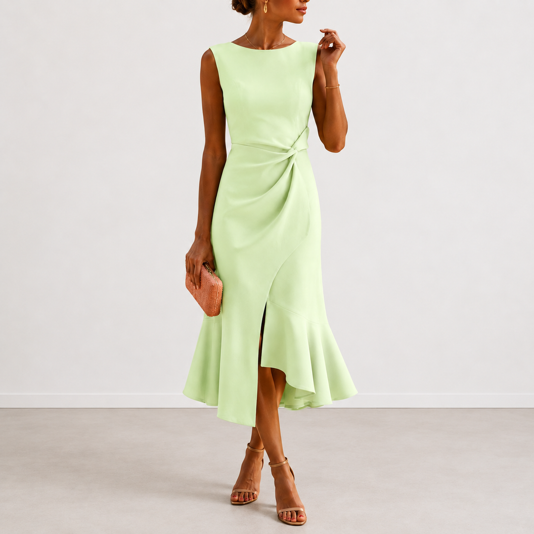 Fiorina Elegant Draped Midi Dress