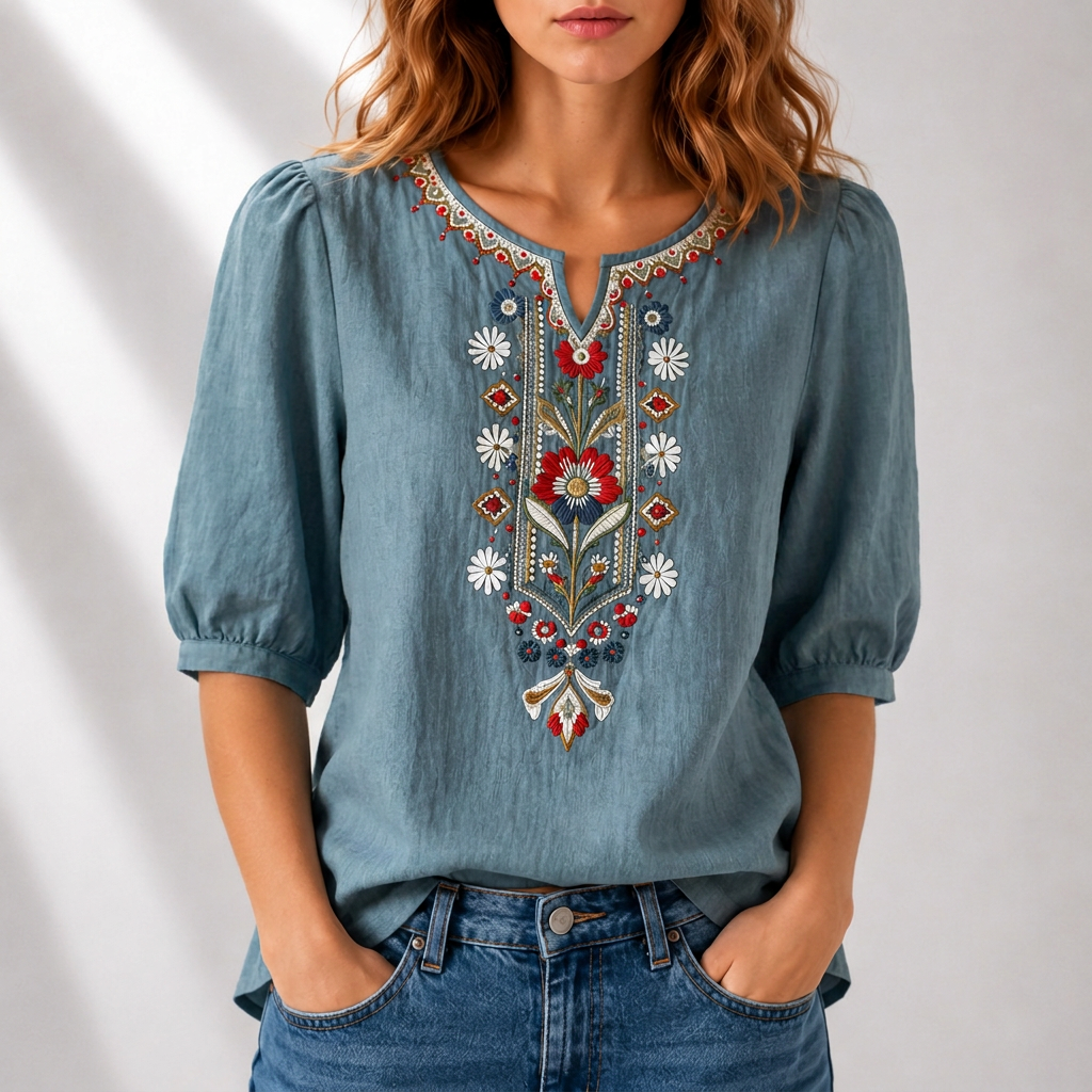 Dalia Floral Embroidered Blouse