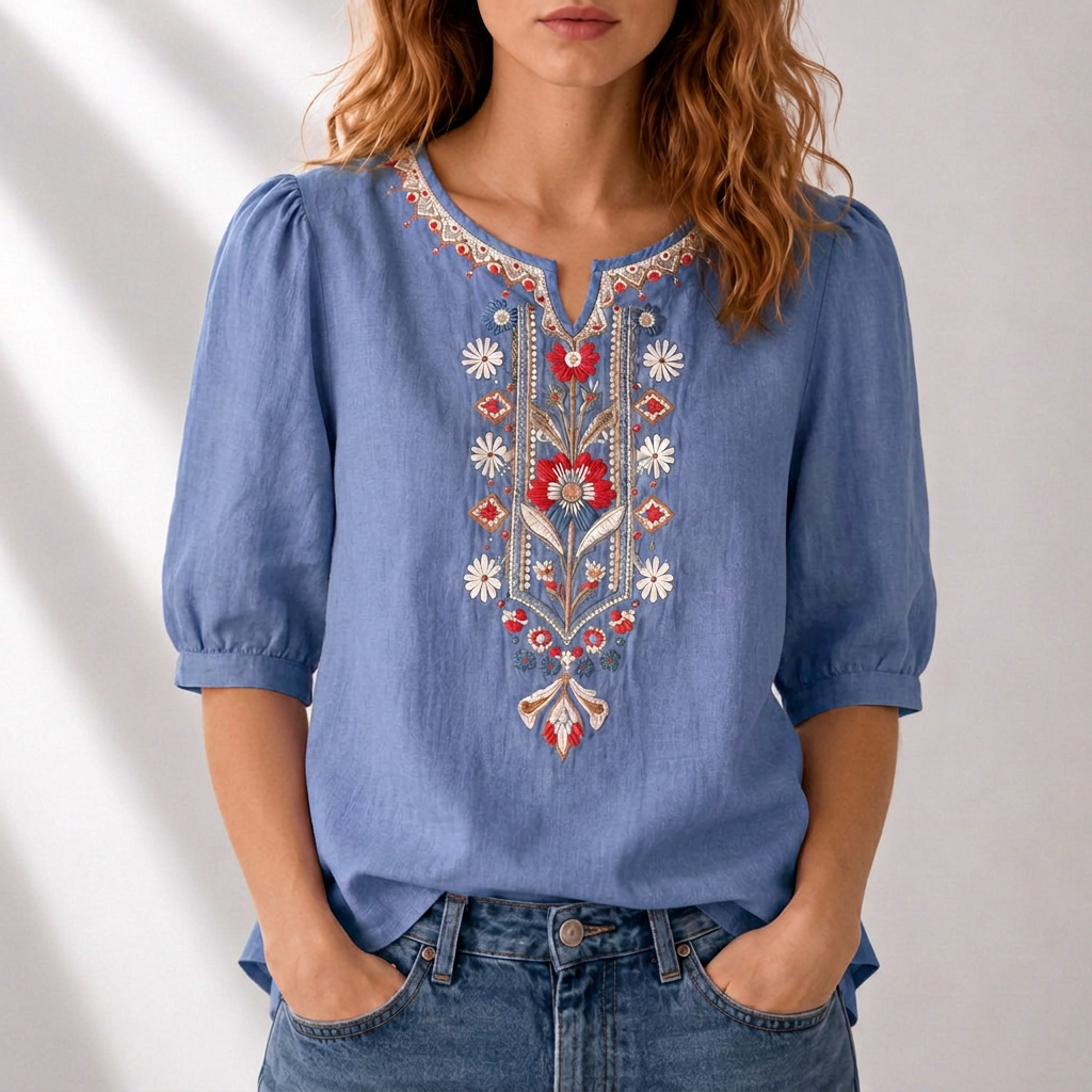 Dalia Floral Embroidered Blouse