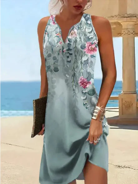 PAULINA™ BOHEMIAN PRINTED V-NECK DRESS