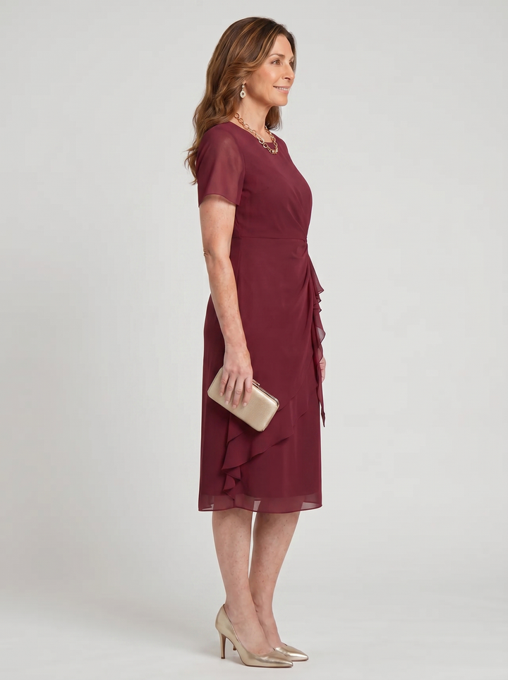 Blake Elegant Chiffon Draped Dress