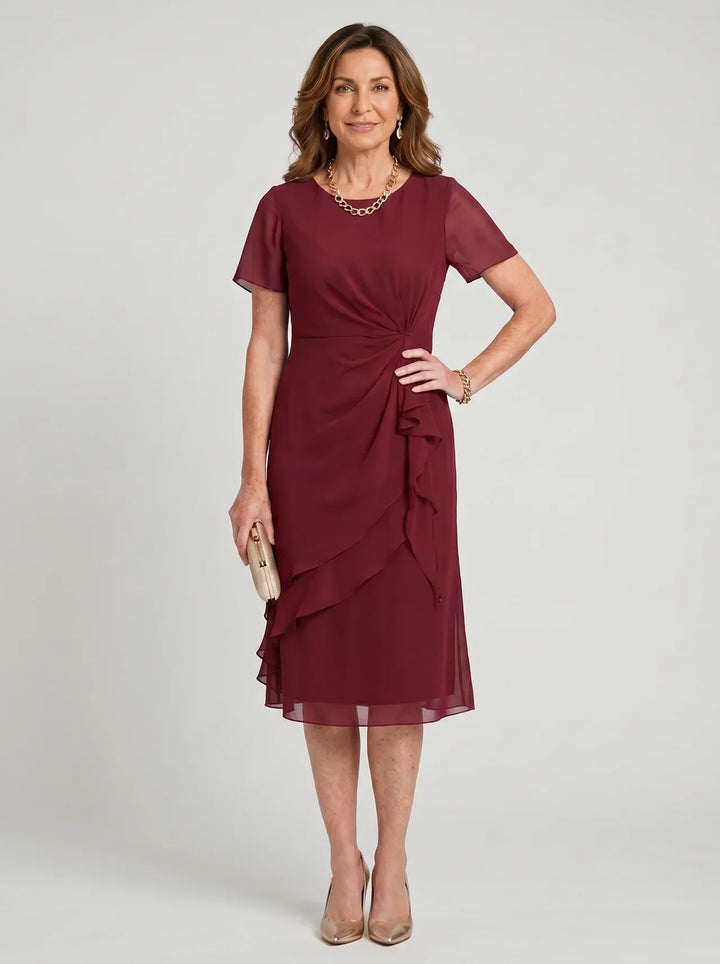 Blake Elegant Chiffon Draped Dress