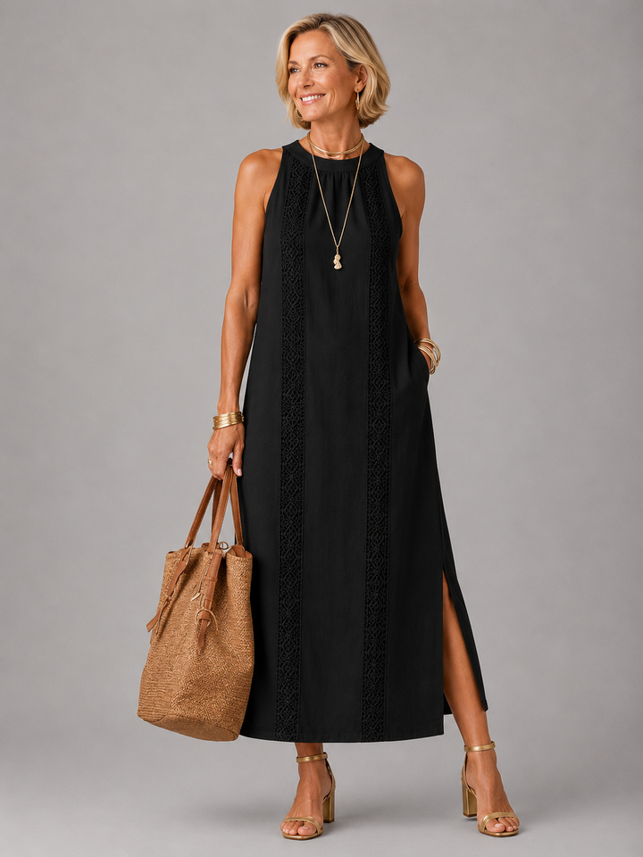 Emberly Relaxed Embroidered Midi Dress