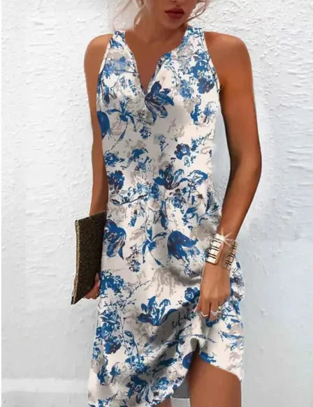 PAULINA™ BOHEMIAN PRINTED V-NECK DRESS