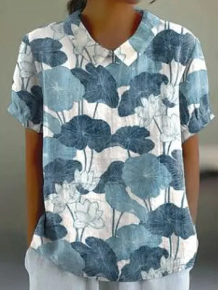 AMARA™ CASUAL RETRO FLORAL SHORT SLEEVE SHIRT