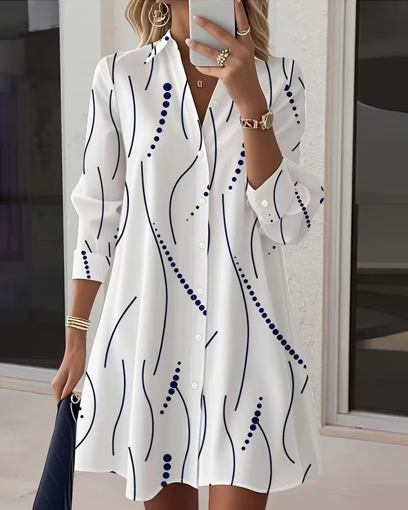 Juliette Wavy Collar A-Line Dress