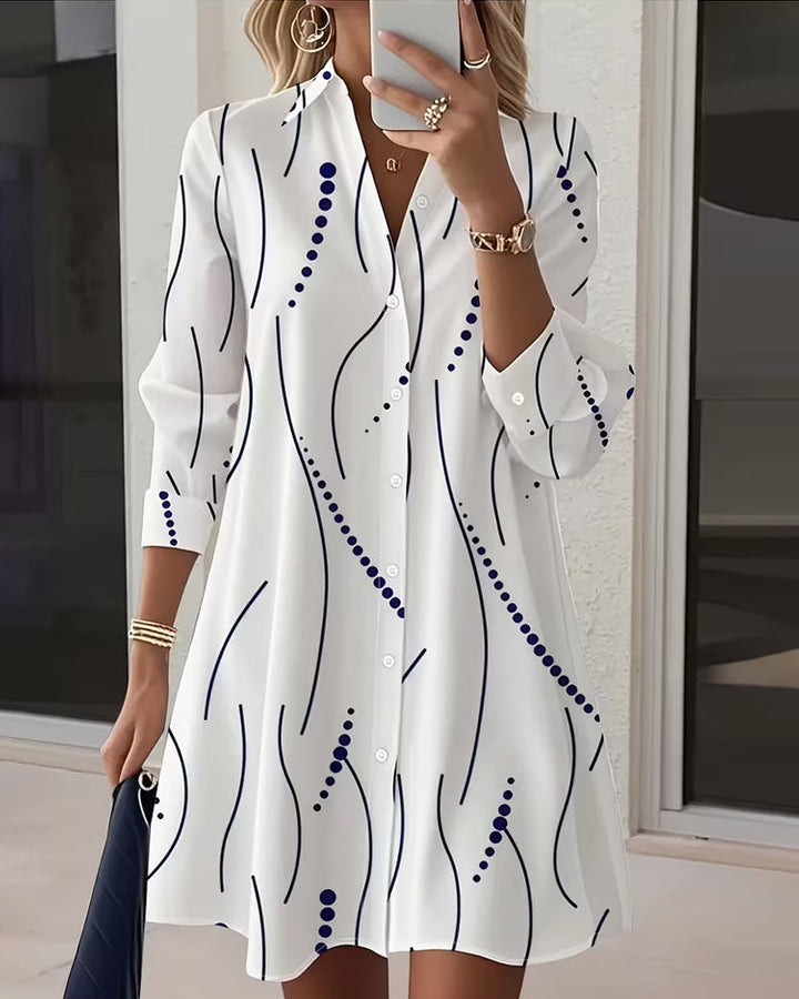 Juliette Wavy Collar A-Line Dress