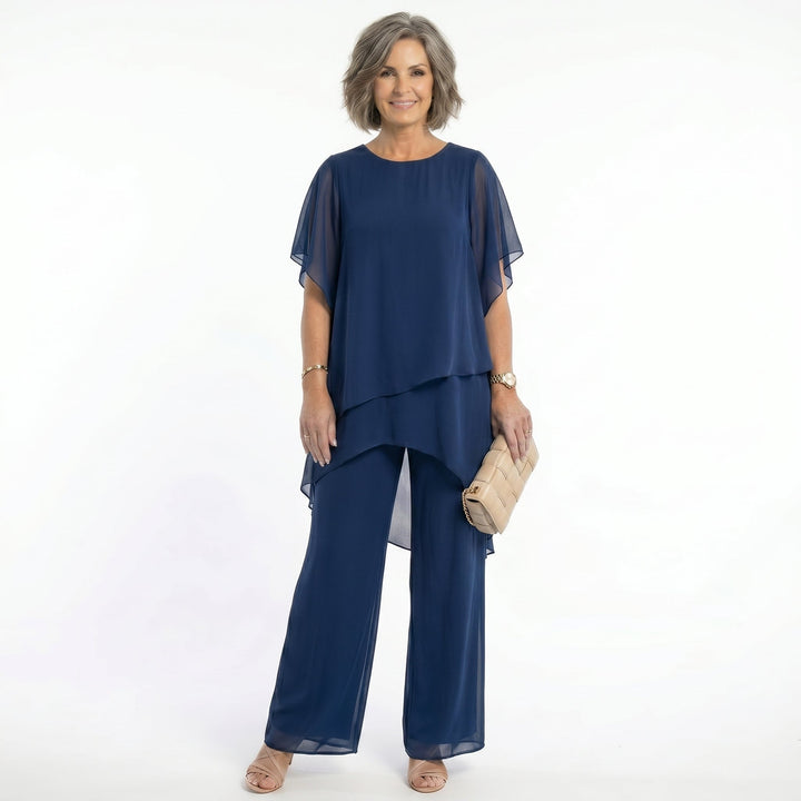 Arabella Tiered Tunic &amp; Wide-Leg Trouser Set