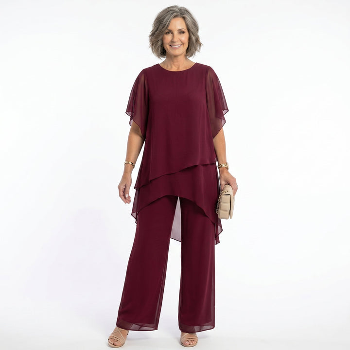 Arabella Tiered Tunic &amp; Wide-Leg Trouser Set