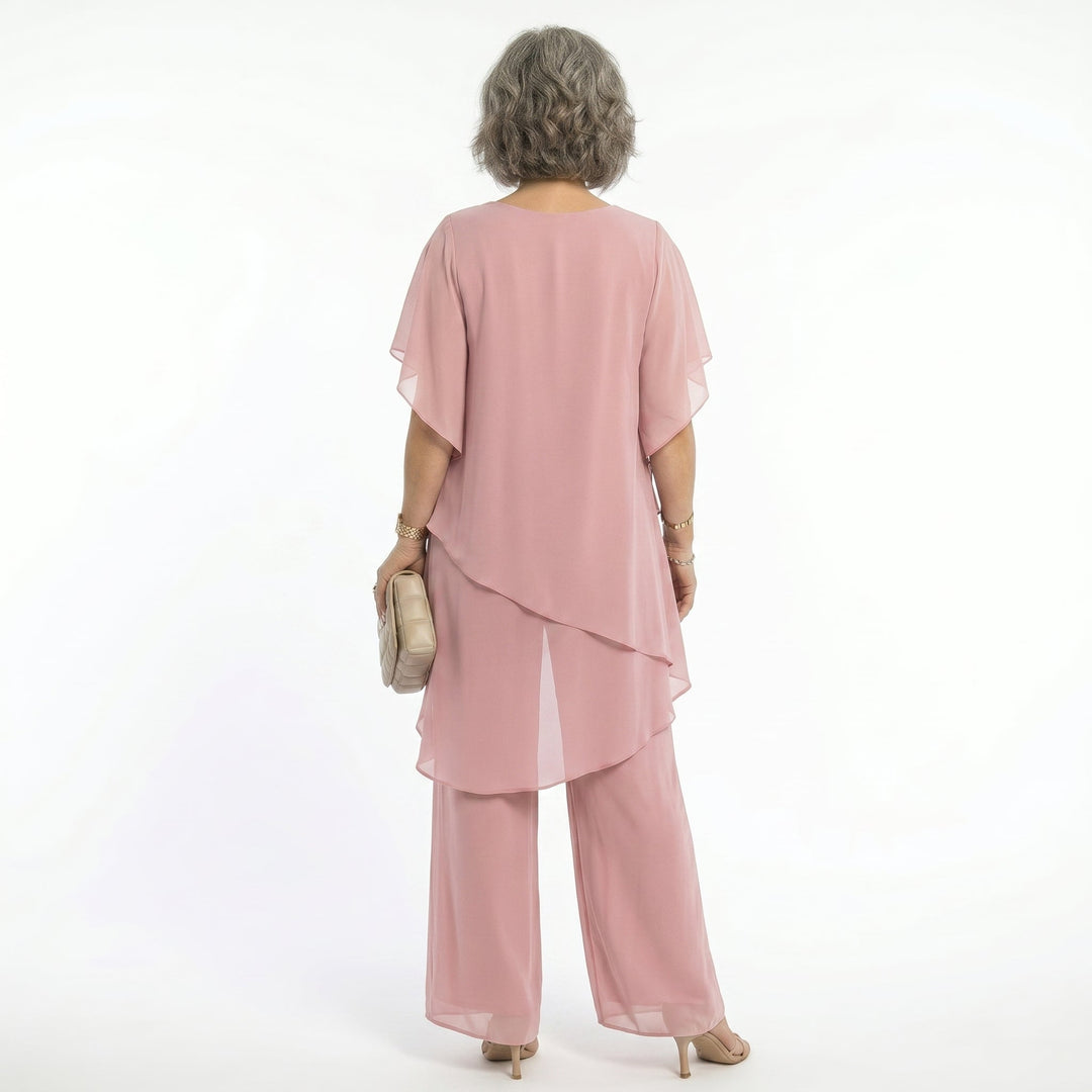 Arabella Tiered Tunic &amp; Wide-Leg Trouser Set