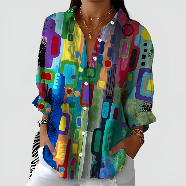 Everly - Blouse with Geometric Pattern