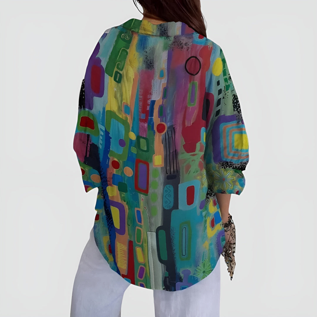 Everly - Blouse with Geometric Pattern