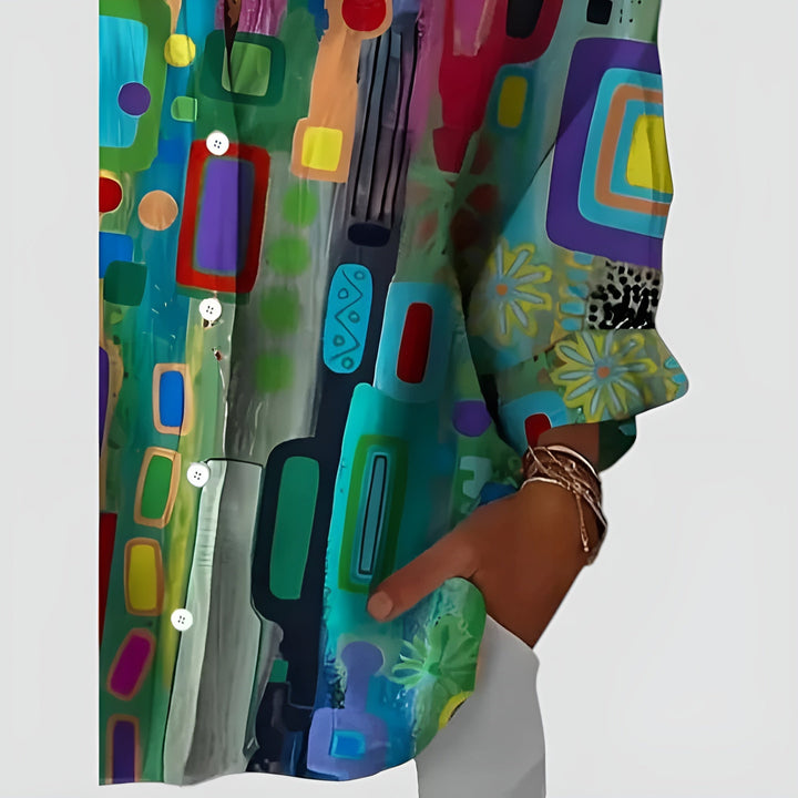 Everly - Blouse with Geometric Pattern