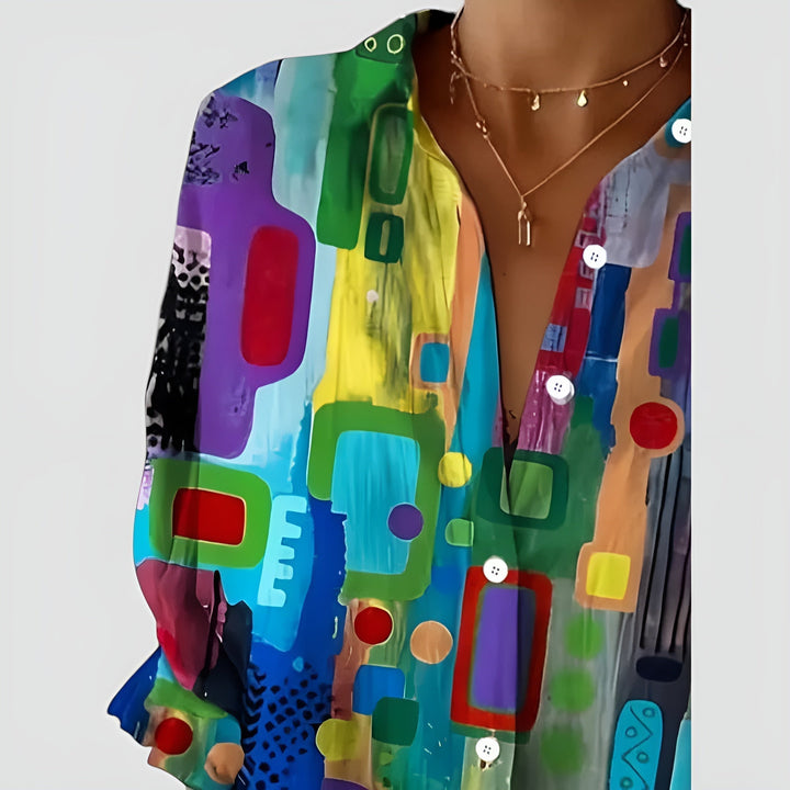 Everly - Blouse with Geometric Pattern