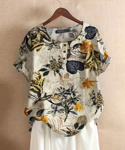 NATASHA™ FLORAL PRINTED LOOSE FIT BLOUSE