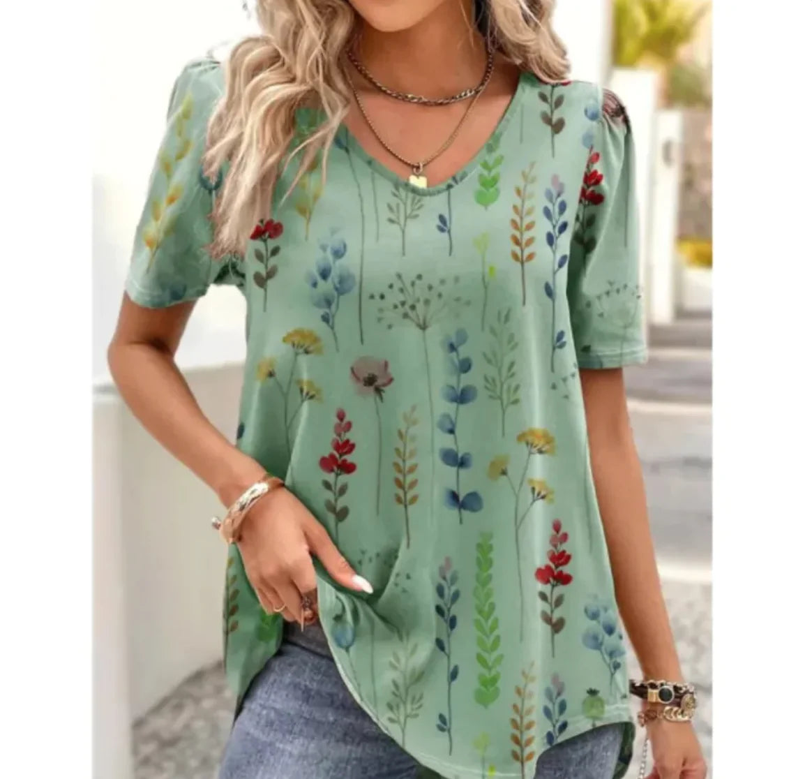 BRIANA™ SUMMER V-NECK CASUAL FLORAL SHIRT