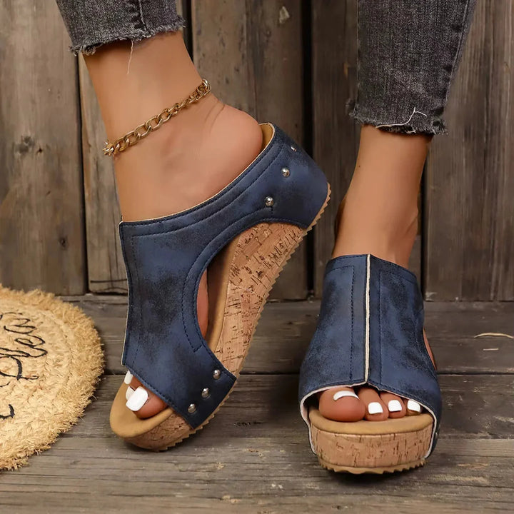 Emmie Studded Wedge Sandals