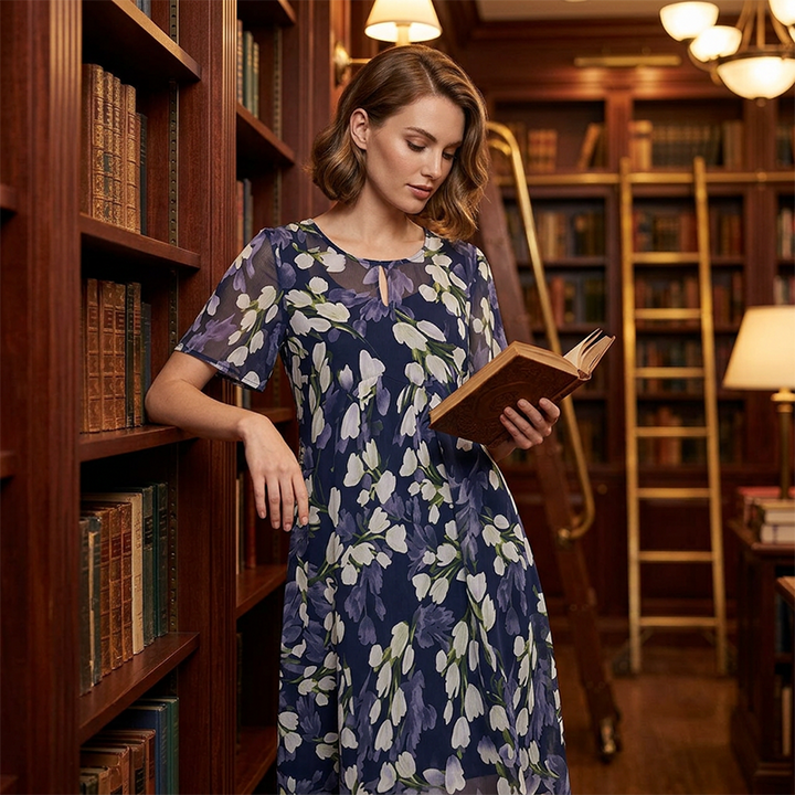 Teresa Elegant Floral A-Line Dress