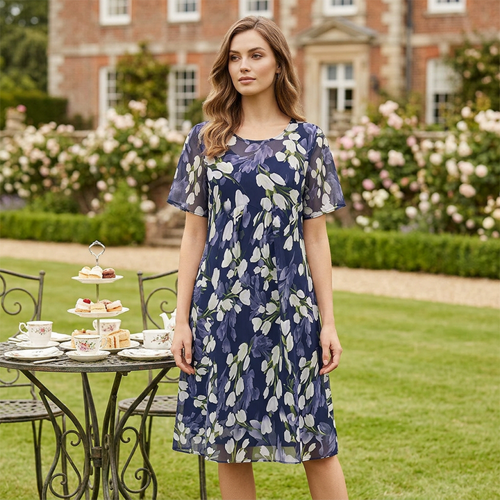 Teresa Elegant Floral A-Line Dress