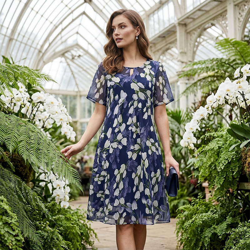 Teresa Elegant Floral A-Line Dress