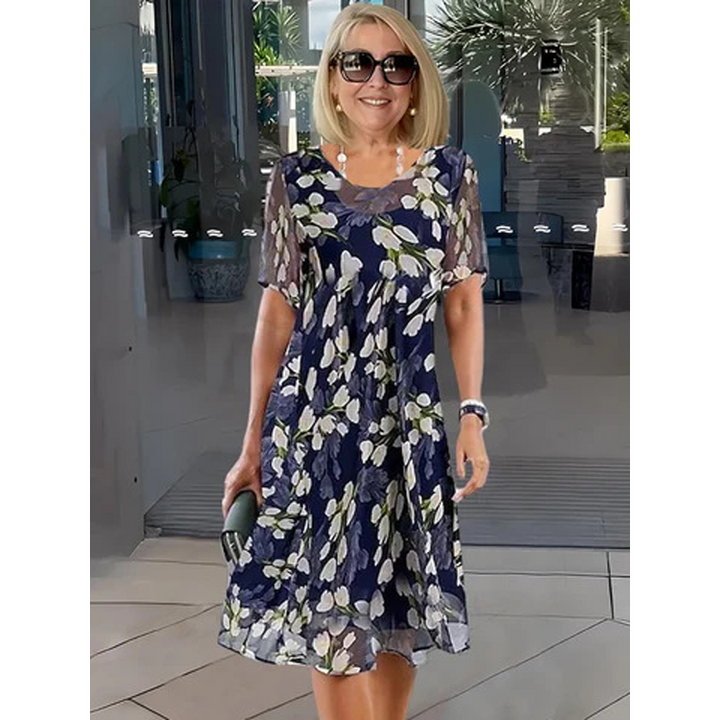 Teresa Elegant Floral A-Line Dress