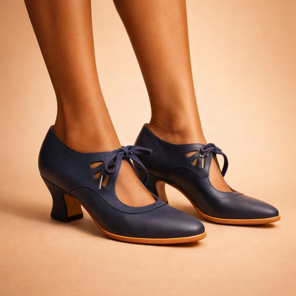 Talia Elegant Leather Lace Heels