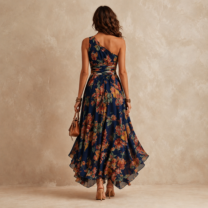Liora One-Shoulder Chiffon Maxi Dress