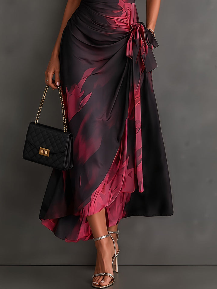 Mirella Midnight Rose Wrap Maxi Dress
