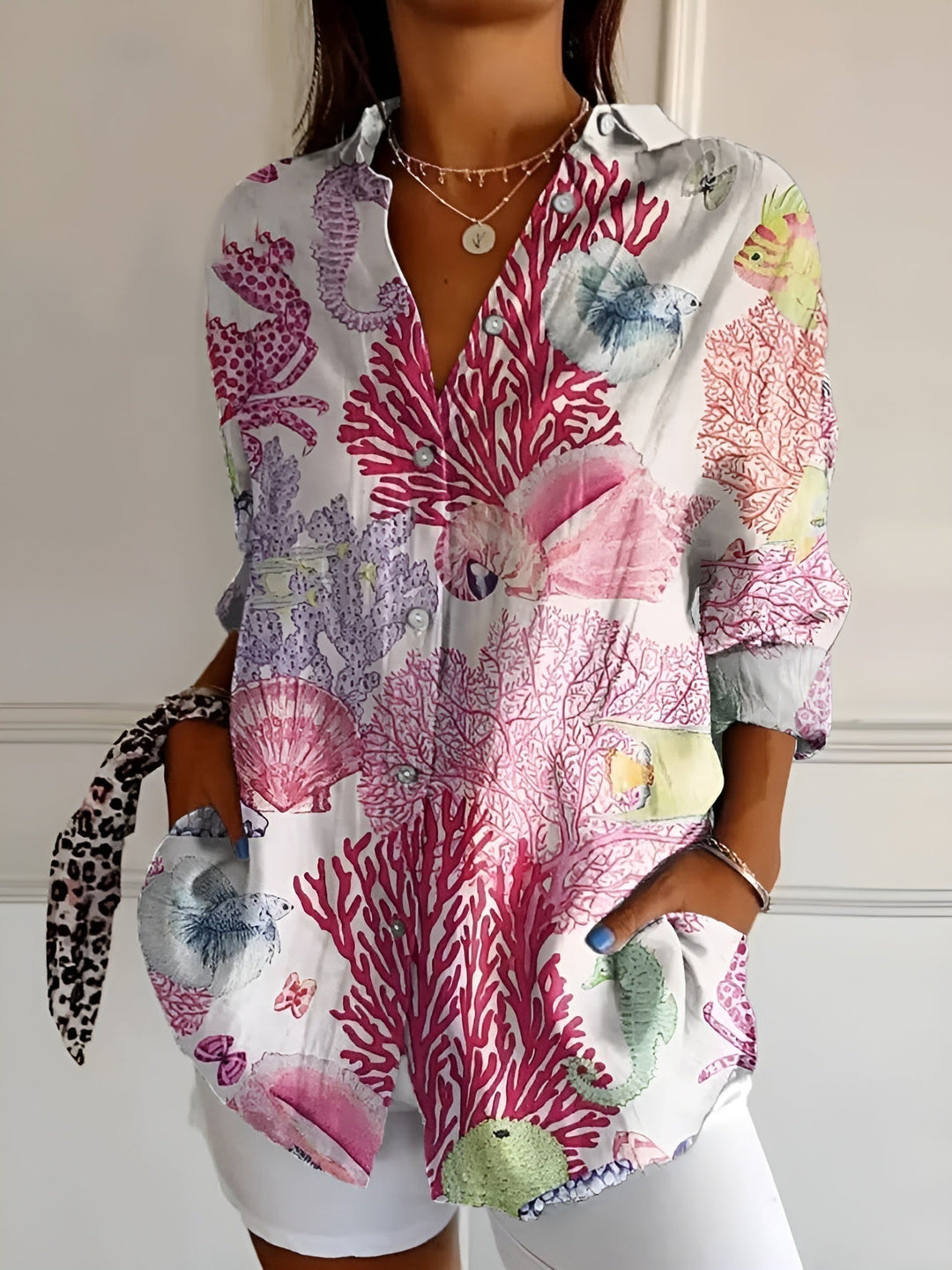 Roseanne Floral Breeze Button-Up Shirt